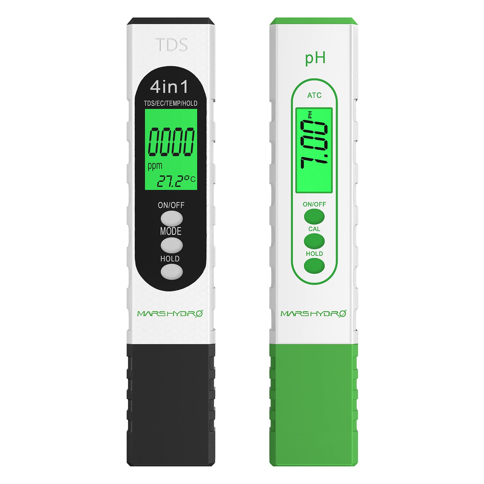 MARS HYDRO TDS and pH Meter Combo for Water, ±0.02 pH High Accuracy ± 2% F.S Accuracy 3-in-1 TDS EC Temperature Meter for Water Hydroponics, Garden, Pool and Household Drinking