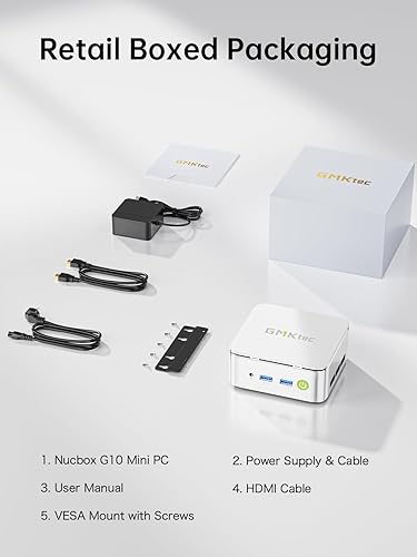 Miniatura 8 de GMKtec Mini computadora de PC, G10 Ryzen 5 3500U (Beats N1503300U3200U), 16GB RAM 512GB SSD 2.5GbE NIC LAN de escritorio oficina en casa negocios