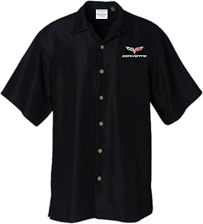 C6 Corvette Club – Solid Black – Button up Collared Short Sleeve Mechanic Shirt