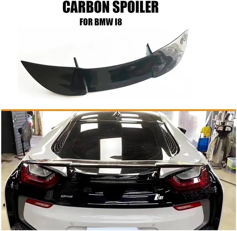 Real Carbon Fiber Rear Trunk Lip Wing Spoiler Compatible with BMW I8 2014-UP Auto Racing Car Styling Tail Boot Body Kit(Normal Carbon)