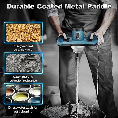 Geveelife Concrete Cement Electric Mixer Machine 2400W with 6 Adjustable Speed, Handheld Electric Cement Mixer for Drill for Mixing Mud, Cement, Mortar, Paint, Fodder - Thumbnail 5