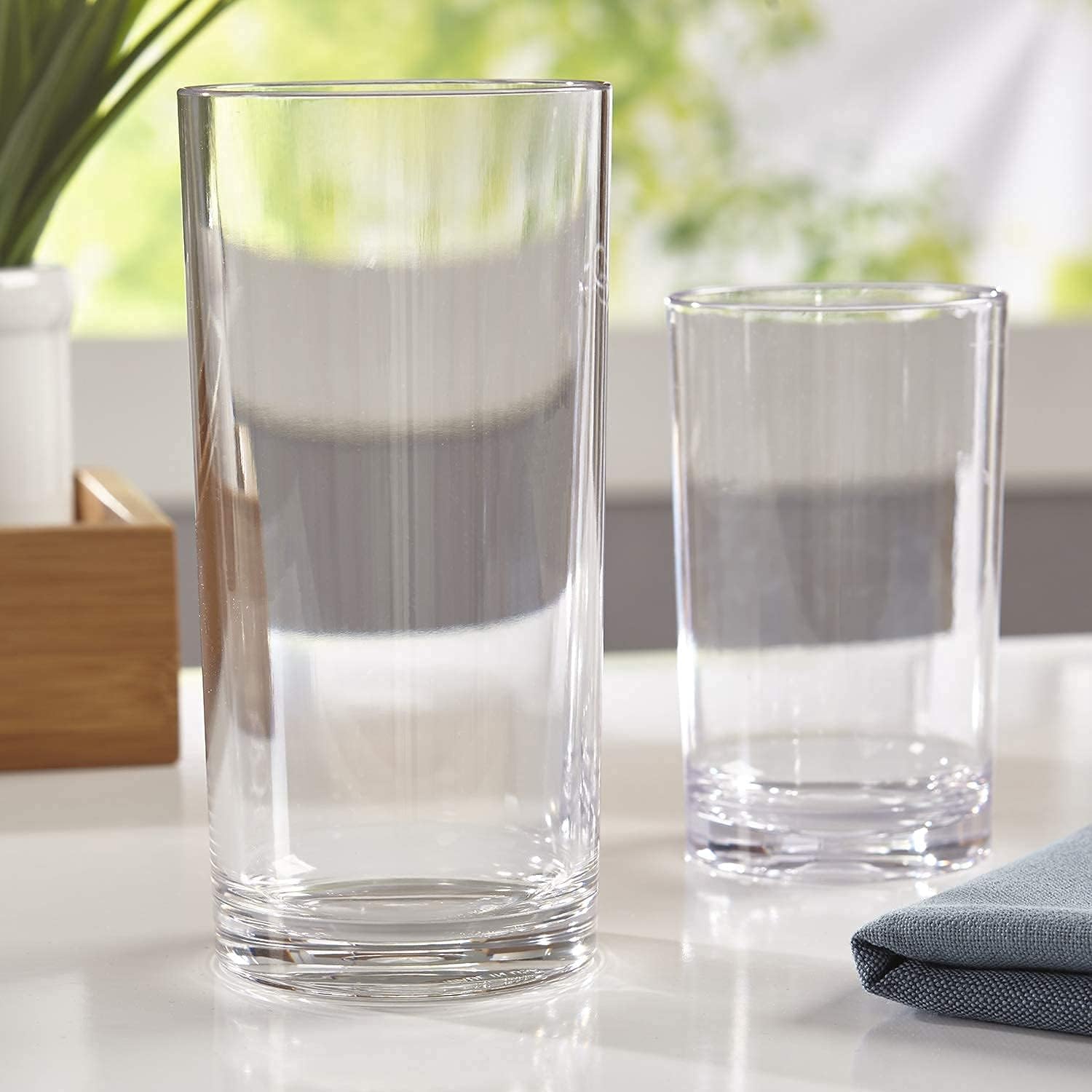  | Classic 12-piece Premium Quality Plastic Tumblers | 6 each: 9-ounce and 16-ounce Clear: Tumblers & Water Glasses