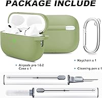 Vista 154 de Funda para AirPods Pro con kit de limpieza, funda de silicona suave para Apple AirPod Pro de 1ª/2ª generación, accesorios de funda AirPods Pro/Pro 2