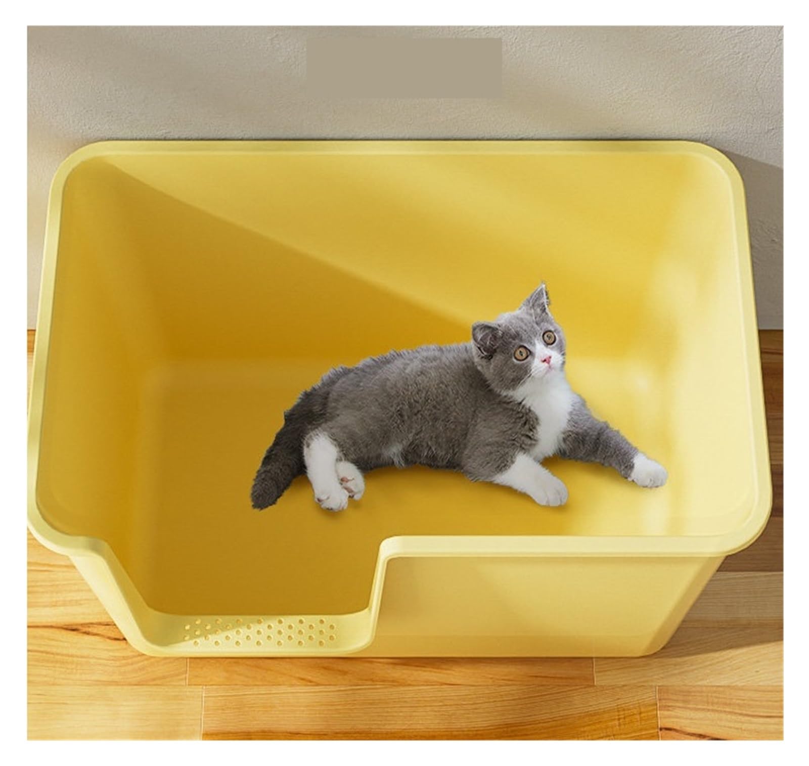 Caja de Arena for Gatos Cerrada con Tapa, Bandeja de Arena extraíble de Lados Altos y Grandes, Inodoro for Gatitos de fácil Limpieza for Interiores(Grey)