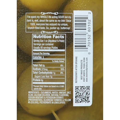 Best Maid Sour Pickles 1 Gal 18-22 count (1 Pack) - Thumbnail 2