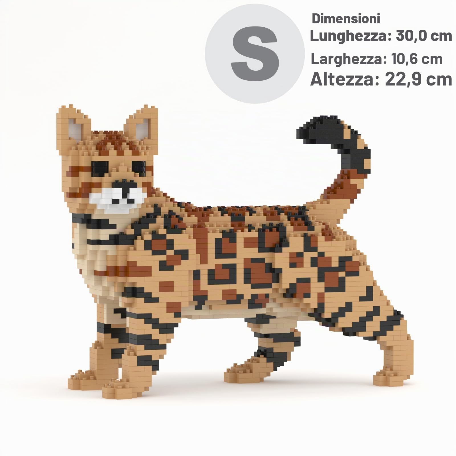 JEKCA Bengal Cat 01S-M01 - Blocchi di costruzione in plastica per gatti, dai 14 anni in su