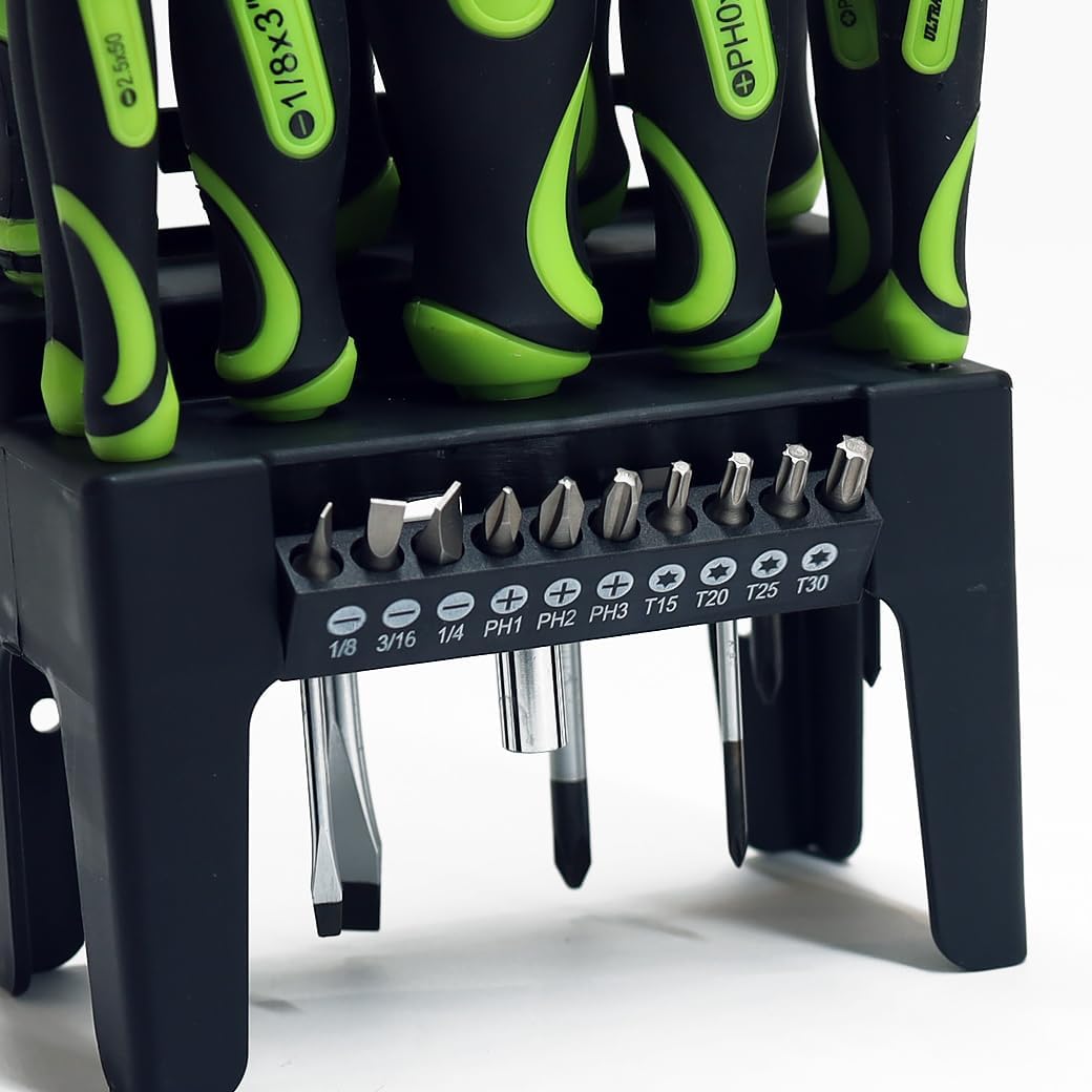 81 Piece Tool Set with Magnetic Driver Bits, Reversible Ratchet Screwdriver, Carbon Steel Socket Set, PH2 S1 S2 S3 Star T20 Bits, 5-9mm and 1/4-1/2 Inch Sockets