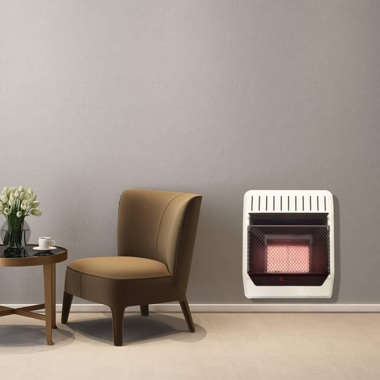 HearthSense Dual Fuel Ventless Infrared Plaque Heater With Base and Blower - 20,000 BTU, T-Stat Control - Model# IR16T-BB-R ()