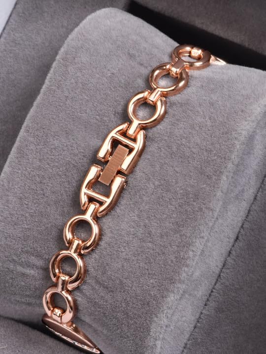 Image of STYLEDOSE Women's Elegant Silver-Tone Bangle Watch Women Analogue Wrist Watches for Women's & Girls&Ladies Diamond Studded Rosegold Stylish Bracelet Strap
