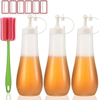 Vista 1 de Botella exprimible de condimentos para cocina, jarabe de plástico, contenedor de aderezo para ensaladas, dispensador de alimentos para aceite