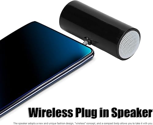 Miniatura 3 de Diyeeni Mini altavoz portátil, altavoz enchufable con entrada de audio auxiliar de 0.138 in, altavoces de línea para teléfono inteligente,
