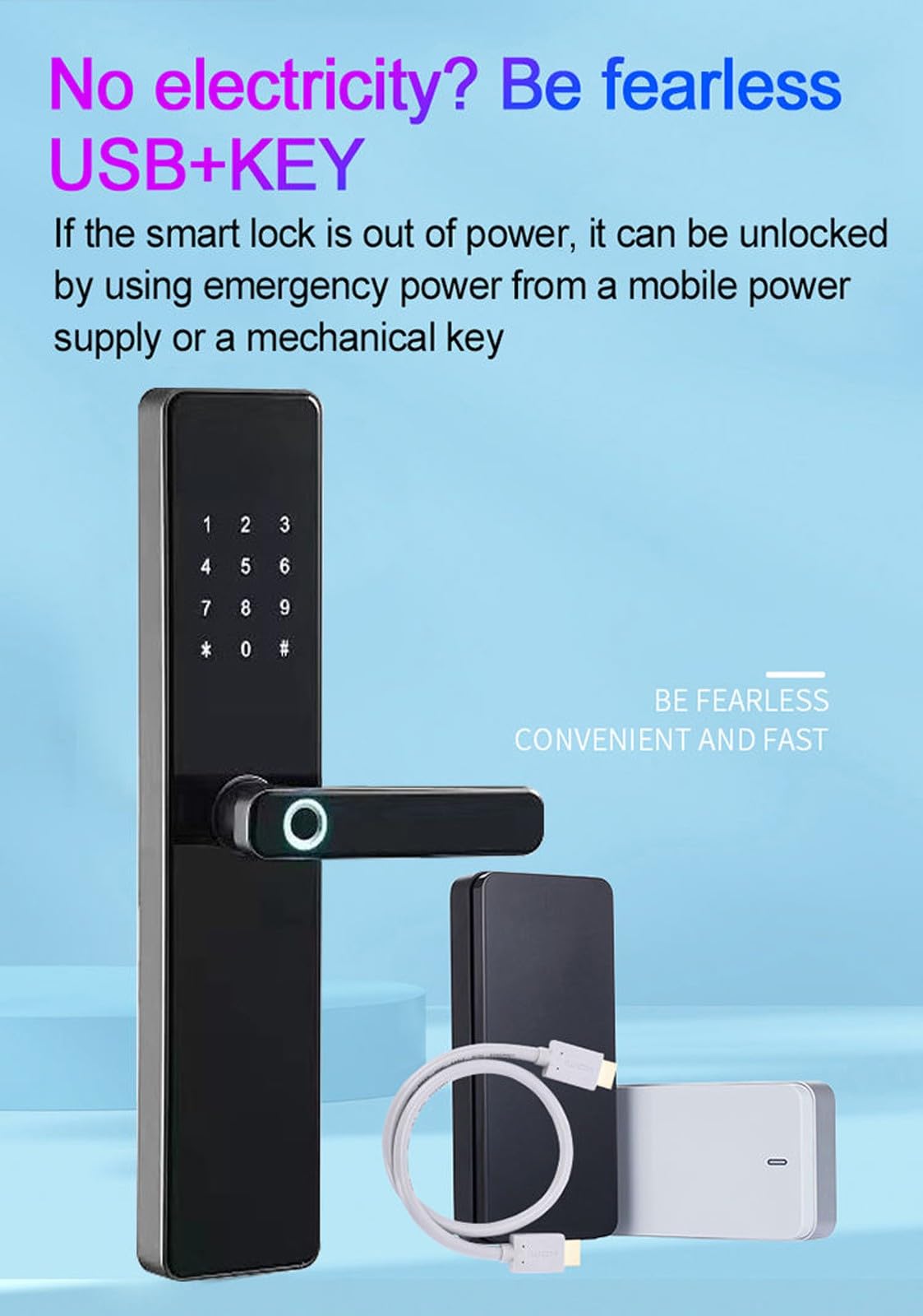 Serratura Porta D'Ingresso Senza Chiave App di Sblocco Remoto Allarme Vocale Serrature Intelligenti Porta D'Ingresso Codice Bluetooth Smart Lock Elettrico Senza Fili(Bronze)