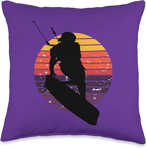 Kitesurf Gifts and Surf Lover Tees by taiche Kitesurfers Freestyle Kite Female Rider Vintage Sunset Retro Throw Pillow, 16x16, Multicolor Kitesurf Gifts and Surf Lover Tees by taiche Kitesurfers Freestyle Kite Female Rider Vintage Sunset Retro Throw Pillow, 16x16, Multicolor