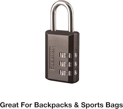 Master Lock 647D Combination Padlock, 1, Black & TSA Set Your Own Combination Luggage Lock, TSA Approved Lock for Backpacks, Bags and Luggage, Colors May Vary, 4688D