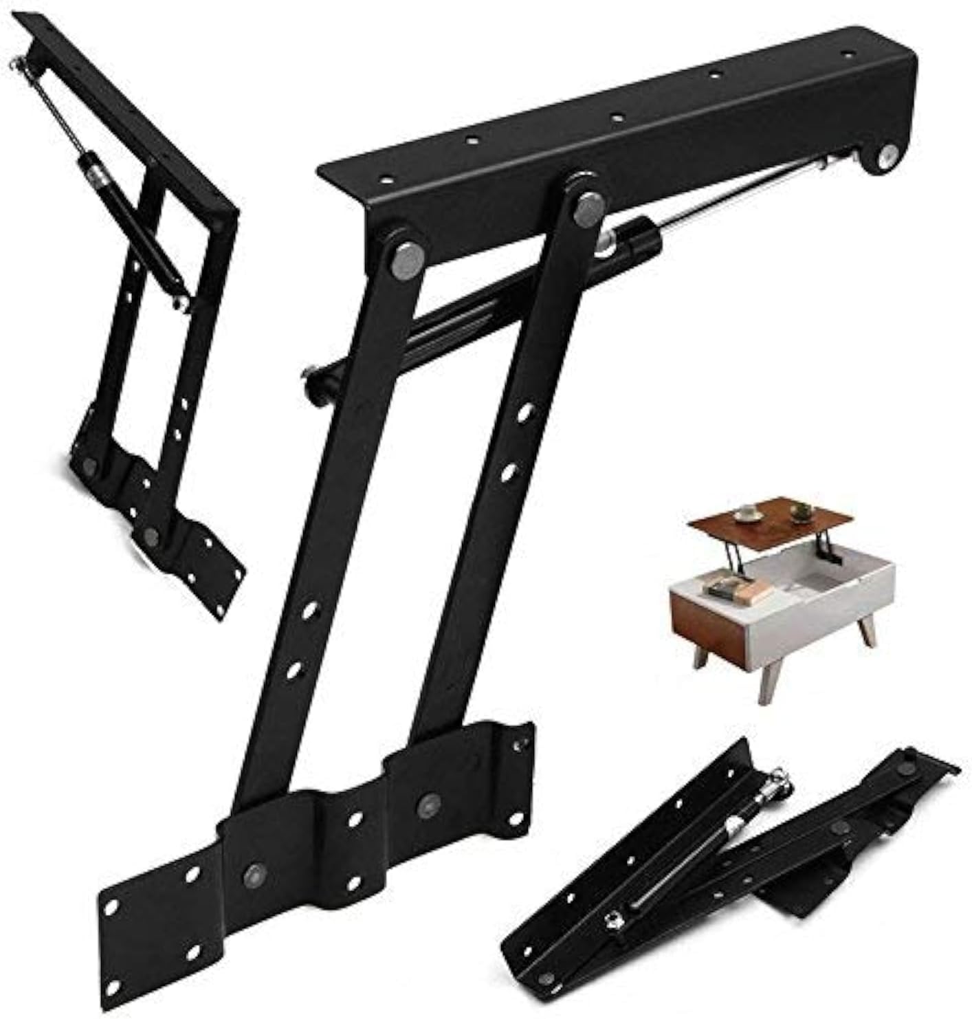 1 Pair Coffee Table Spring Hinge with Pneumatic Lift Mechanism for Coffee Table