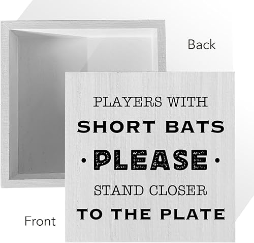 Miniatura 3 de ENGVZ Country Players with Short Bats - Cartel de madera con diseño de murciélagos cortos, estilo rústico de granja, placa de bloque de madera de 5