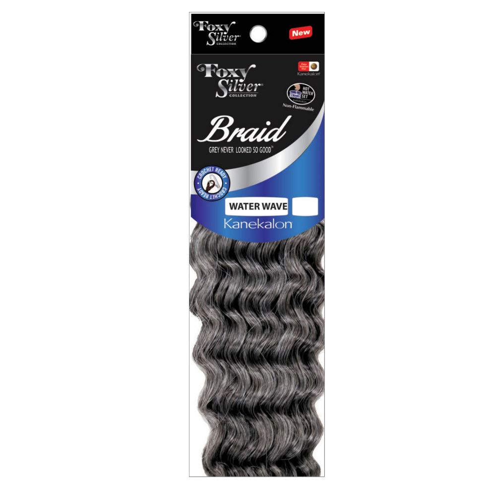 Foxy Silver (Foxy Braid - Water Wave - 24 Strands - 12 Inch - 1 Pack) - Synthetic Crochet Braiding Hair in 280