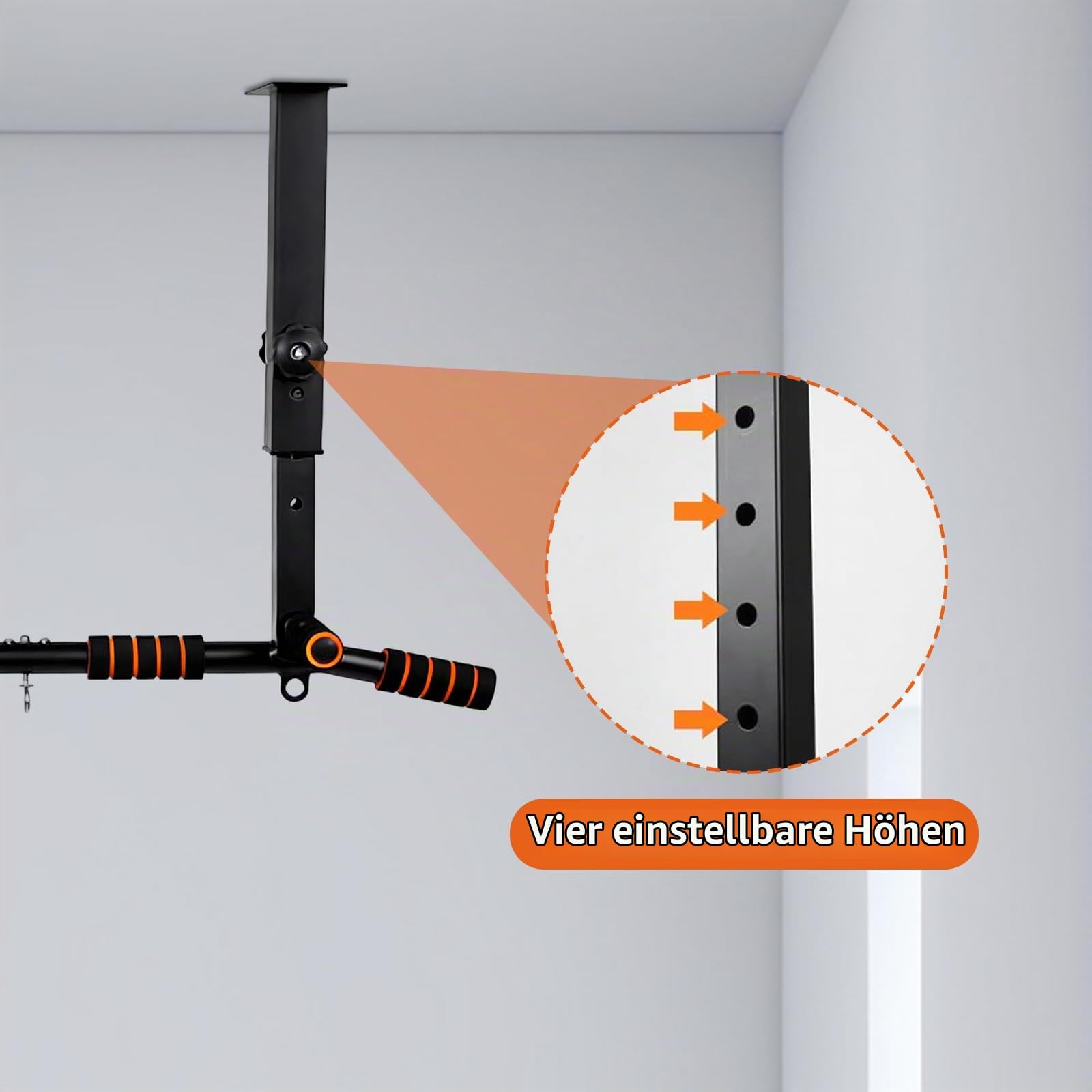 Klimmzugstange Wand, Wandmontage Klimmzugstange Höhenverstellbar, Deckenmontage Sprossenwand für Erwachsene, Belastbarkeit bis 350 kg, Geeignet für Rückentraining, Heimtraining