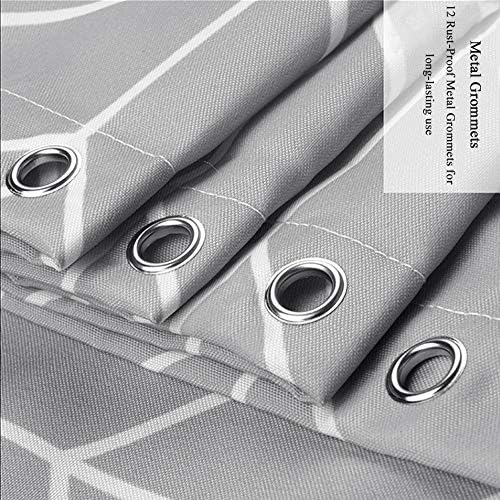 Aisaving Shower Curtain Polyester Fabric Bathroom Curtains Mould proof Water Resistant Shower Curtains with Plastic Curtain Rings and Heavy Weighted Hem, 180x180cm(Grey Stripe)