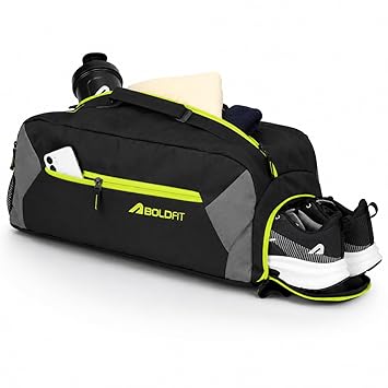 Boldfit Gym Bag for Man 33 litres Sports Duffle Bags Water Resistance Duffle Gym Bags for Men Multipurpose Travel Bag for Women Luggage Duffel Black Grey 33L