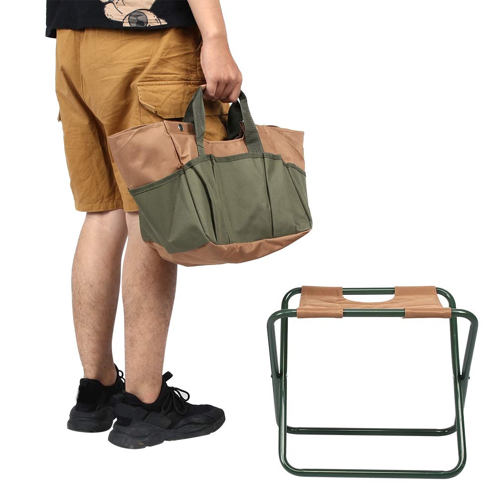 Fdit Sgabello da Campeggio Pieghevole con Borsa di Stoccaggio e Manico