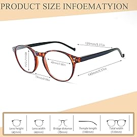 NORPERWIS 5 Pairs Reading Glasses - Standard Fit Spring Hinge Readers Glasses for Men and Women (5Color, 2.0, x)