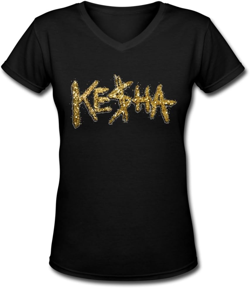 af popular girl's kesha logo women's t shirt Black
