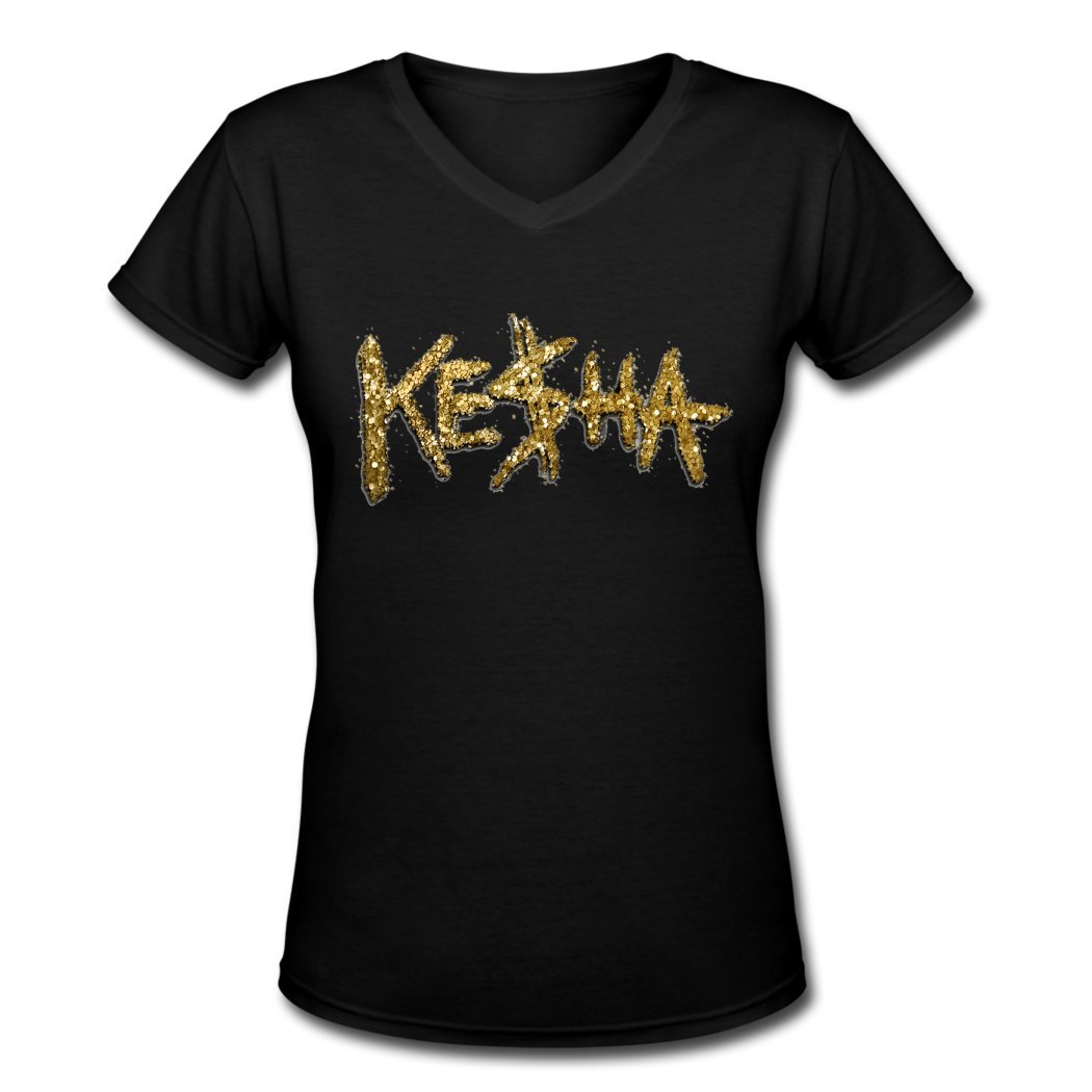 af popular girl's kesha logo women's t shirt Black