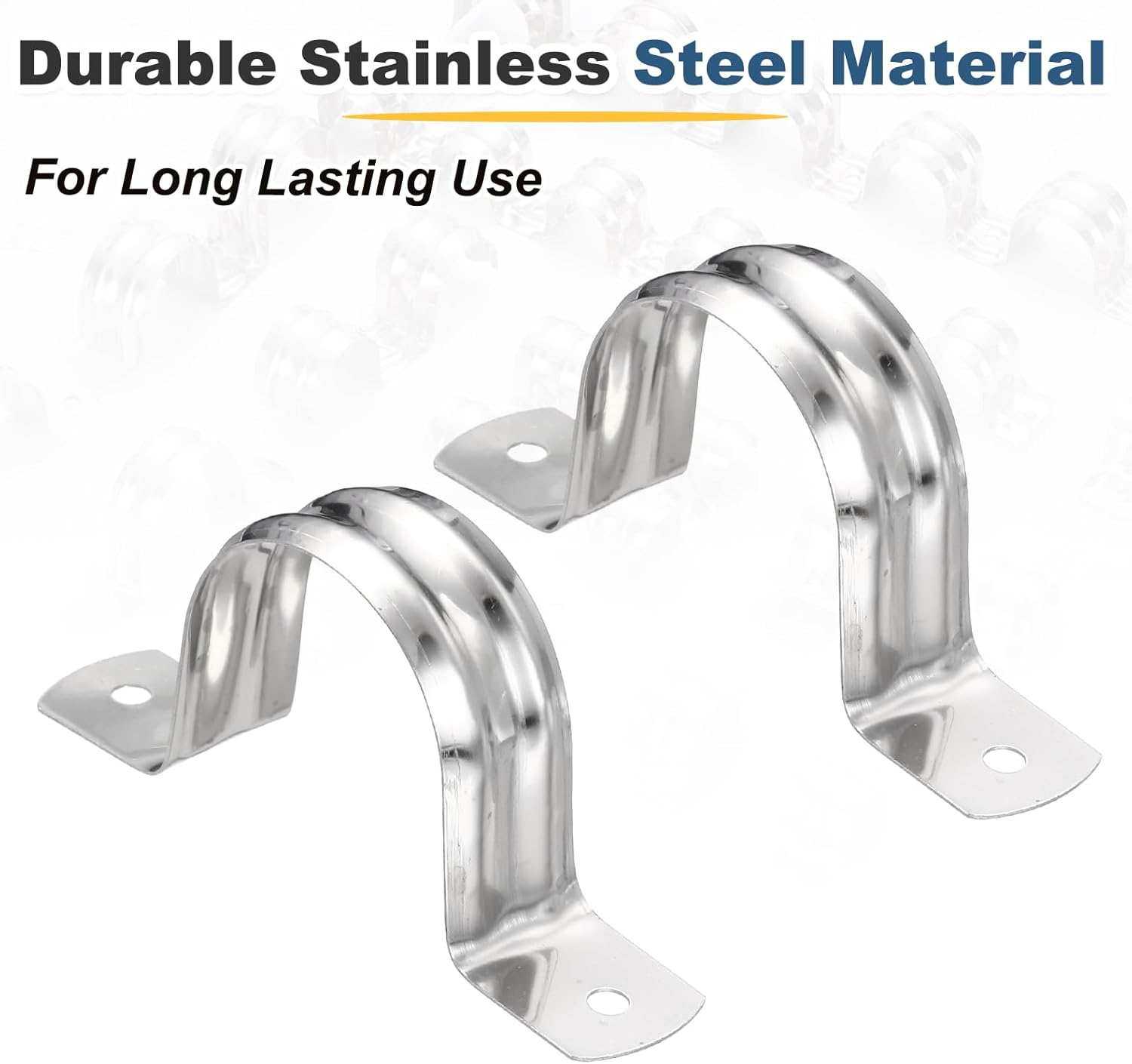 MECCANIXITY 26pcs Conduit Clamp 1 1/4 Inch 32mm, 1 Hole Stainless Steel Pipe Strap, U Bracket Double Band Rigid Metal Conduit Hanger for Pipe Fixing, Tube Wire Installation