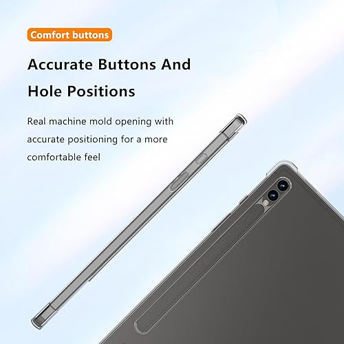 Miniatura 4 de Funda para Samsung Galaxy Tab S9 Ultra, protección avanzada contra caídas de airbag, TPU flexible de silicona a prueba de golpes, antiarañazos,