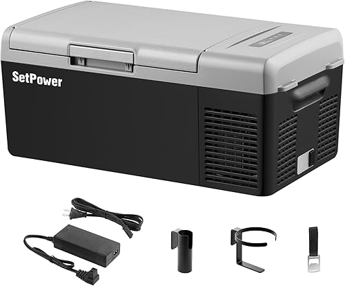 Setpower FC20 Refrigerador de automóvil, refrigerador RV de 20L21 cuartos de galón, refrigerador de 12 V, congelador portátil de enfriamiento rápido