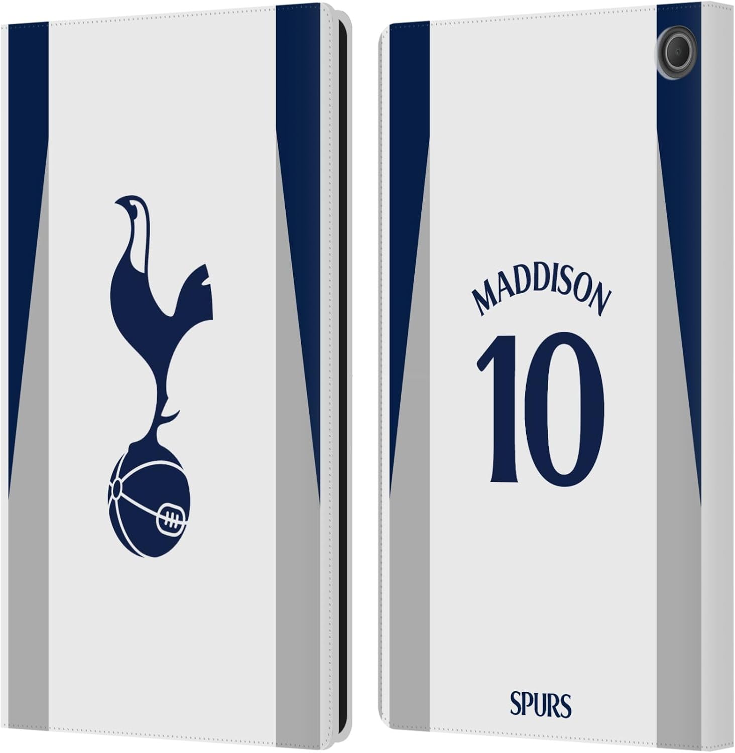 Head Case Designs Officially Licensed Tottenham Hotspur F.C. James Maddison 2025/26 Players Home Kit Leather Wallet Case Compatible with Amazon Fire Max 11 2023