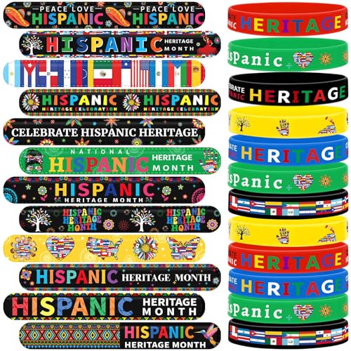 JUNEBRUSHS 50Pcs Hispanic Heritage Month Party Favors Bracelets