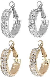 Lymphatic Activity Hoop Earrings, Crystals Slimming Earrings, Lymphatic Drainage Earrings for Weight Loss (2 Pairs)