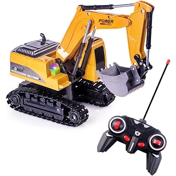 Highttoy 6 Channel 124 Remote Controlled Excavator Children with LED and