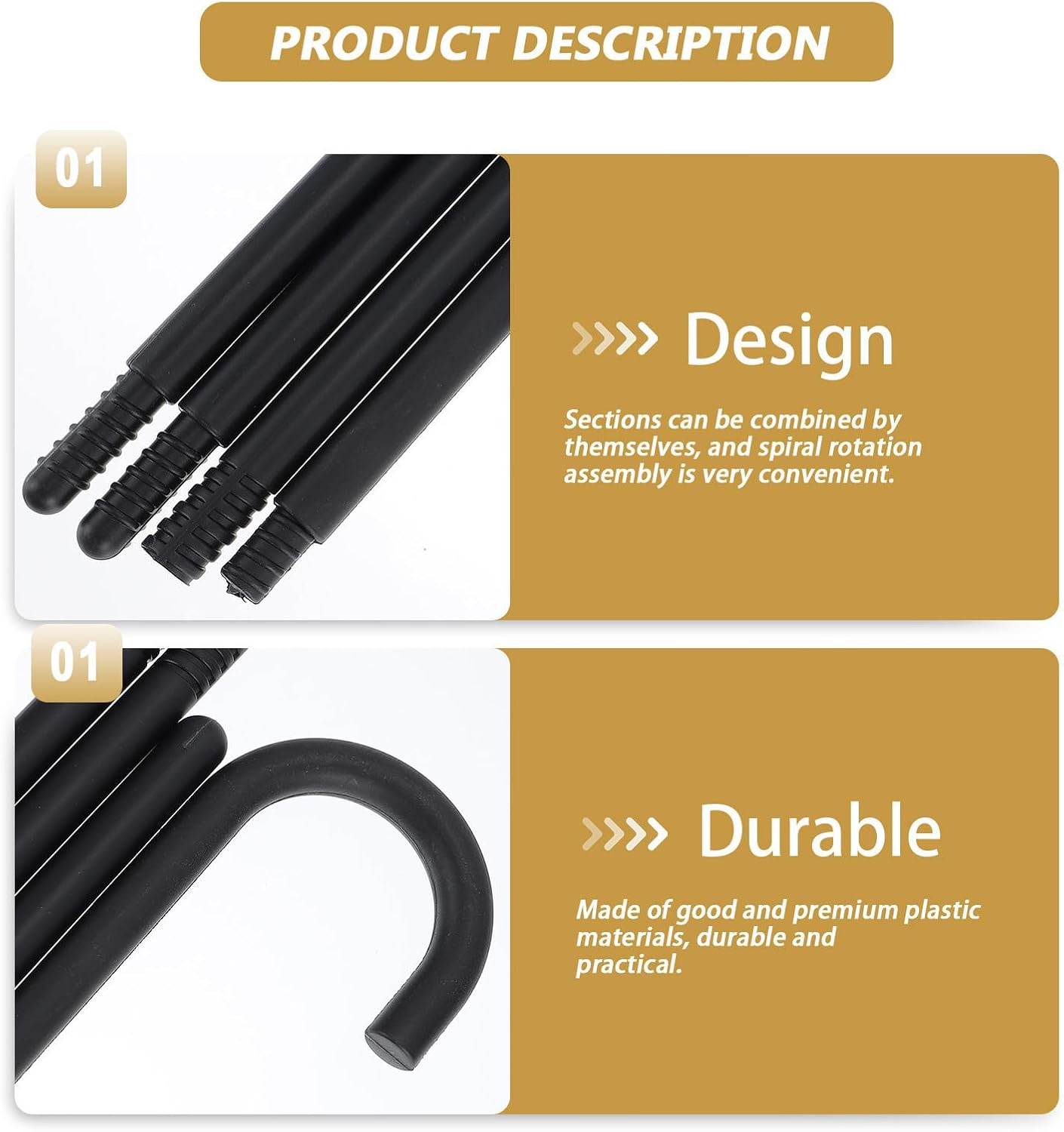 HANABASS 2pcs Cosplay Walking Stick Magician Cane Theatrical Props Party Costume Accessory Portable Staff (Four Sections)