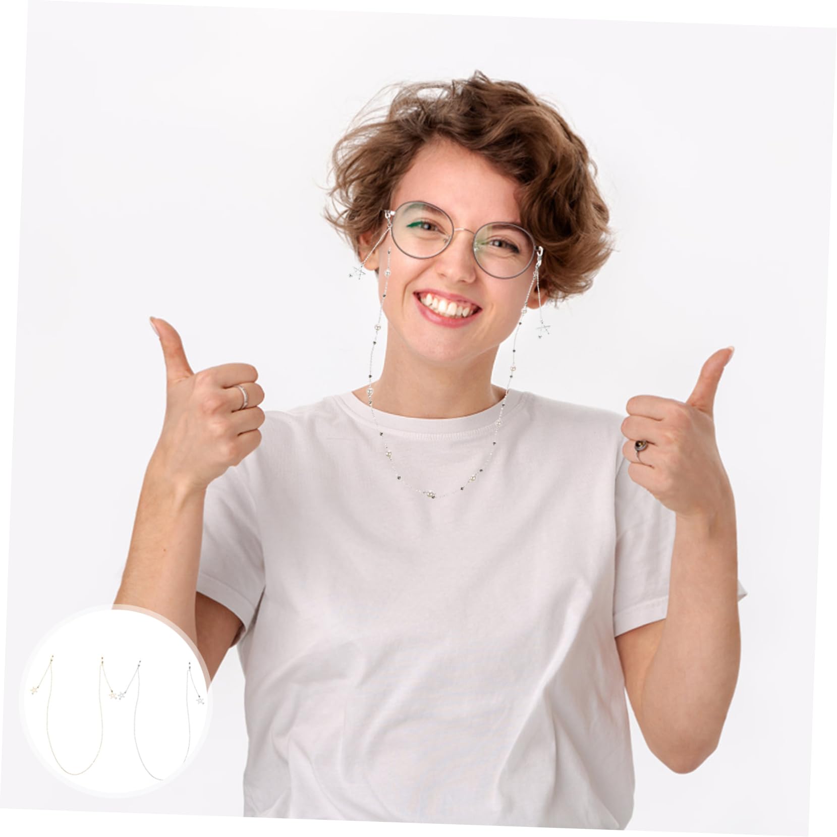 LIFKOME 6 Pz Catena Di Occhiali in Metallo Gancio Per Alleviare La Pressione Dell'orecchio Catena Per Occhiali Antiscivolo Collana Di Perle Catene Cordino Copri Bocca Collane D'oro Lega