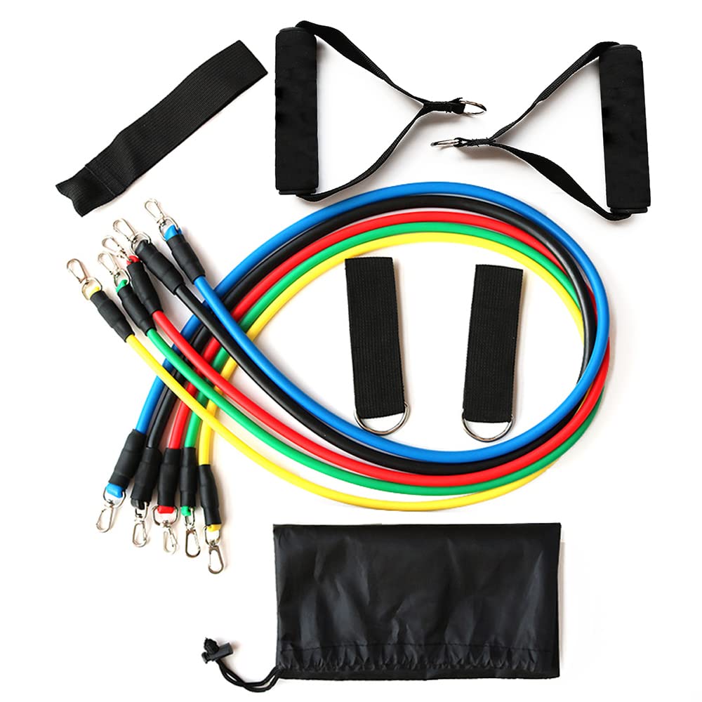 Yuans Fitness Puller 11 Piece Set of Multi-Functional Muscle Yoga Training Rope Strength Training Resistance Belt