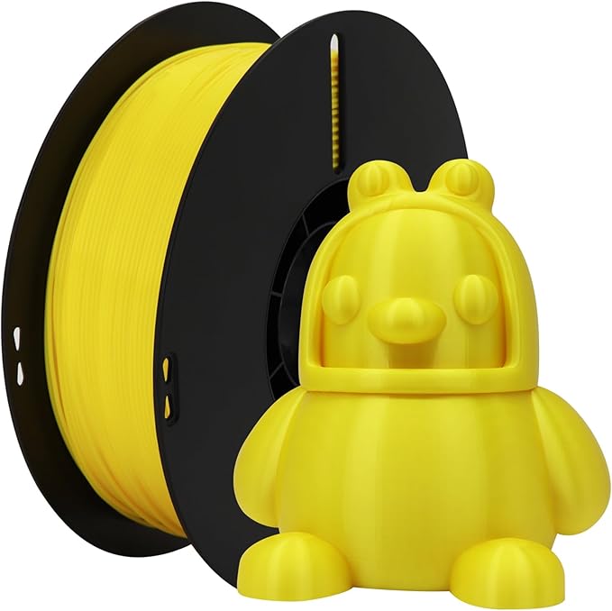 3D Printer Filament, Yellow PLA+ Filament 1.75mm 1kg(2.2lbs)/Spool, 3D Printing...