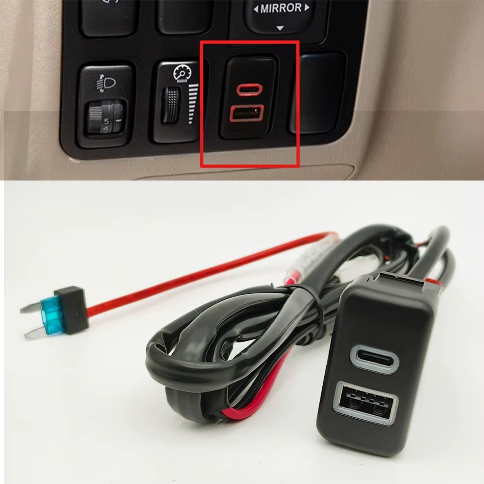 Centro Puerto USB Compatible Con Toyota Para FJ Cruiser Para Prado Para Coche LC120 QC3.0 Rápido Cargador Enchufe Interfaz PD Tipo C Puerto USB