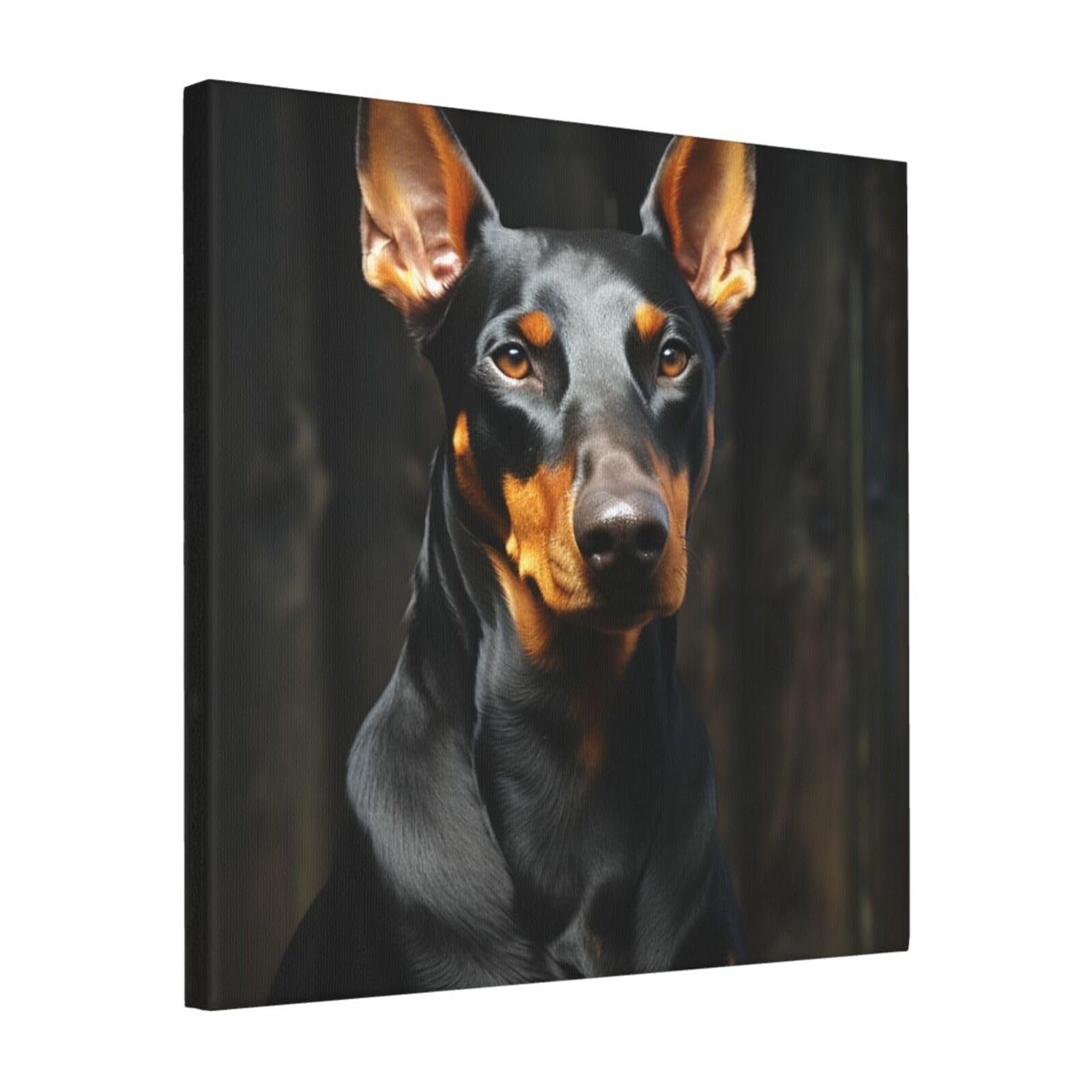 KLOPH doberman Canvas Wall Art for Living Room 16"x16" Modern Artwork Painting for Bathroom Hanging Canvas Prints Aesthetic Wallart for Bedroom Kitchen Office Wall Decor