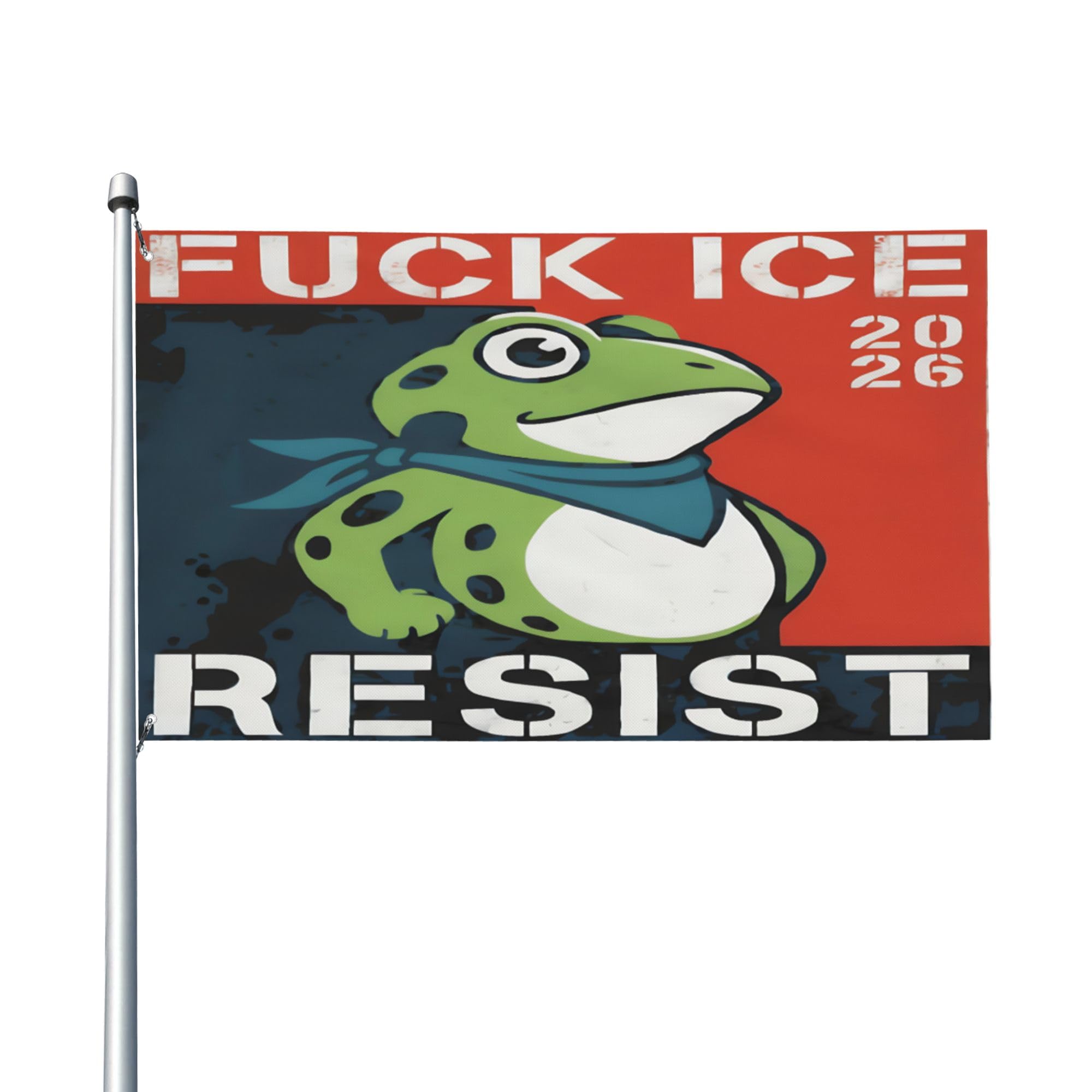 Drapeau Fuck ICE 2026 pour jardin, la solution d'affichage militant extérieur