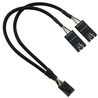 COMeap RGB Splitter for Corsair RGB HUB, Lighting Node Core and iCUE Commander CORE XT, 4 Pin Male to Female Fan Extension Cable for Corsair RGB Fan ML/LL/QL/SP/HD 9-in