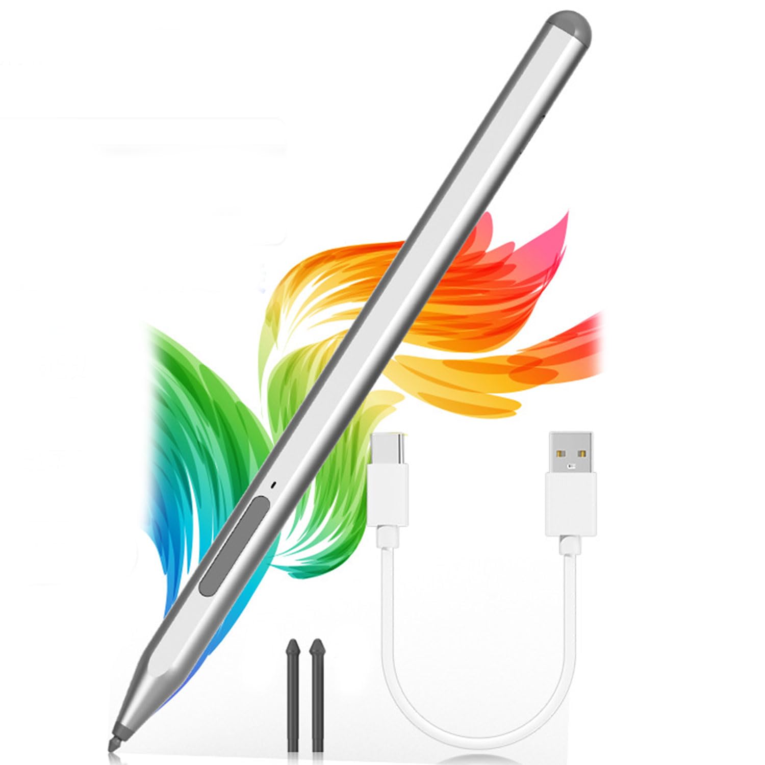 – Active Stylus Pen for Surface HP Dell MPP Protocol Quick Response Fast Charging Long Battery Life Touch Attachment Smooth Writing Durable Aluminium Body