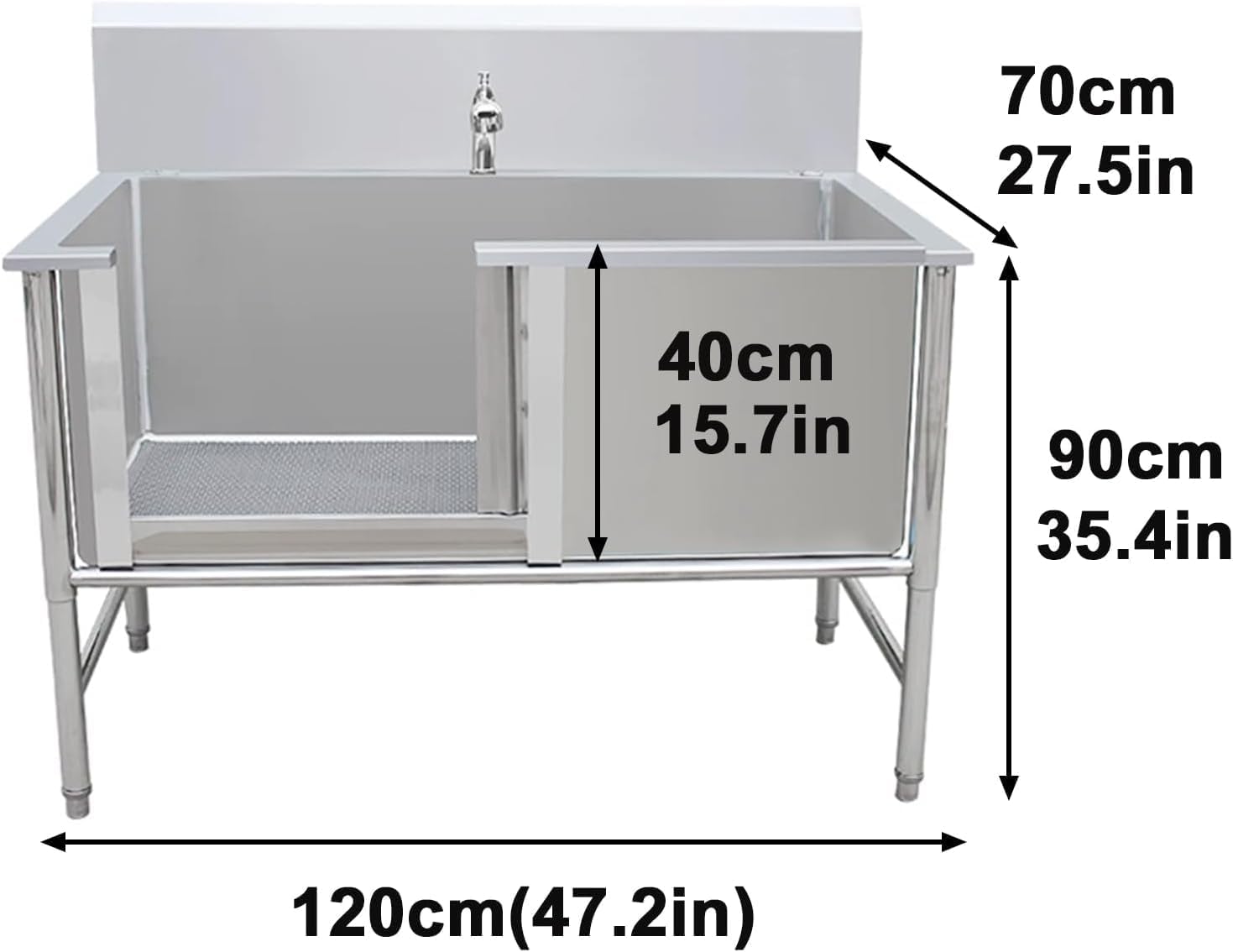 Floor Mop Sink,Professional Dog Bathing Station - Portable Pet Wash Tub for Large & Medium Dogs, Home Grooming Bath,B-120X70X90cm