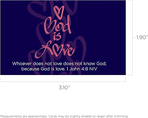 Miniatura 5 de God is Love, 1 Juan 48, paquete a granel de 25 tarjetas de afirmación cristiana de las Escrituras para niños, tarjetas de memoria bíblica para