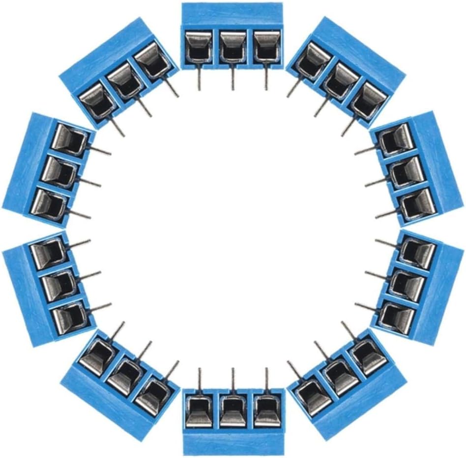 Yongse 100pcs 5mm KF301 3 Pin PCB Mount Block Screw