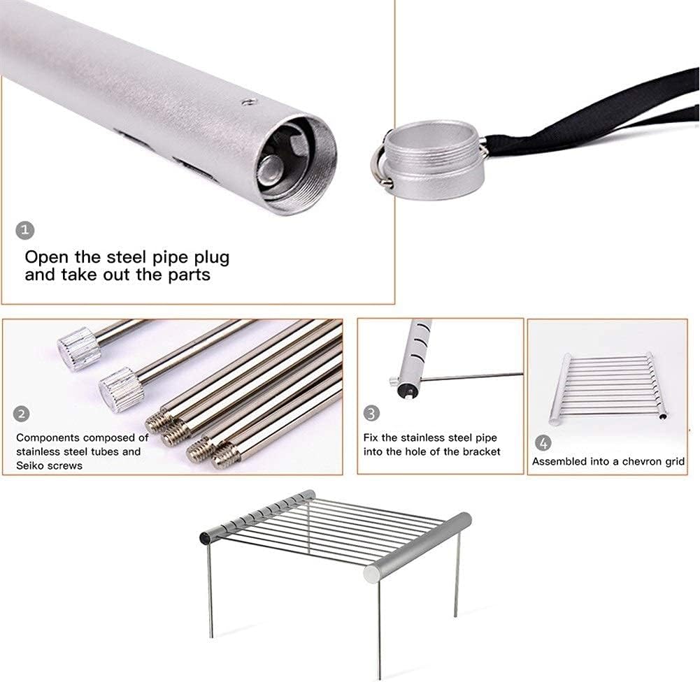 Foldable Stainless Steel BBQ Grill Rack Portable Camping Mini BBQ Grill Rack Barbecue Accessories for Home and Outdoor`