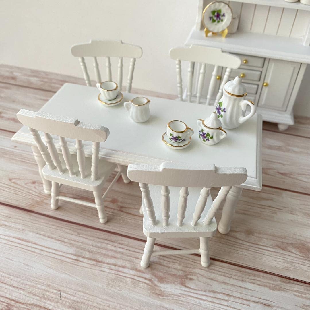 Amazon | ミニチュア家具 ダイニングテーブルセット（5点セット