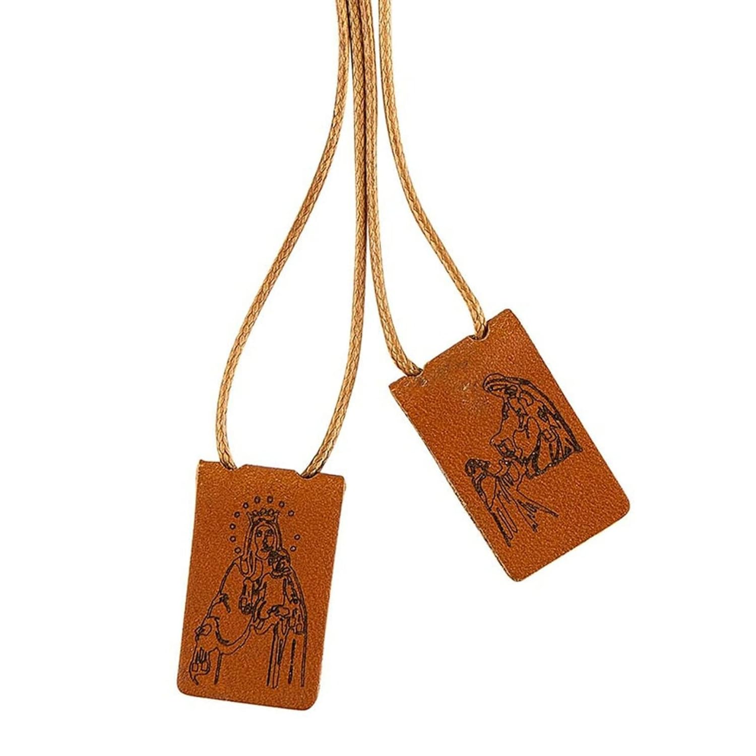 Buy Genuine Leather Scapular Catholic Necklace Jewelry for Women